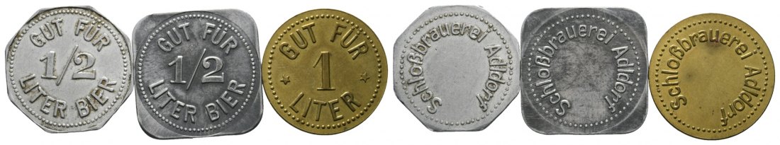  Bayern, Adldorf, Schlossbrauerei, Menzel 149 (3 Stück)   