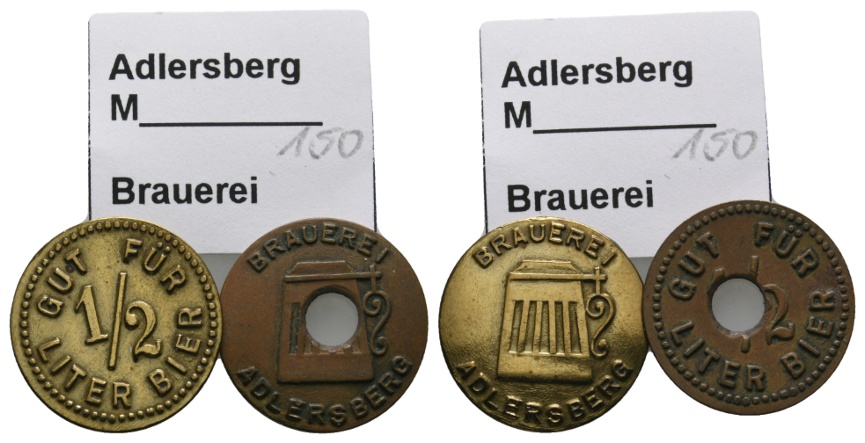  Bayern, Adlersberg, Brauerei, Menzel 150 (2 Stück)   