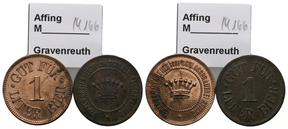  Bayern, Affing, Gravenreuth, Menzel 166 (2 Stück)   