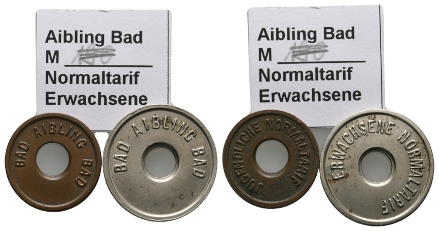  Bayern, Aibling Bad, Erwachsene Normaltarif, Menzel - (2 Stück)   