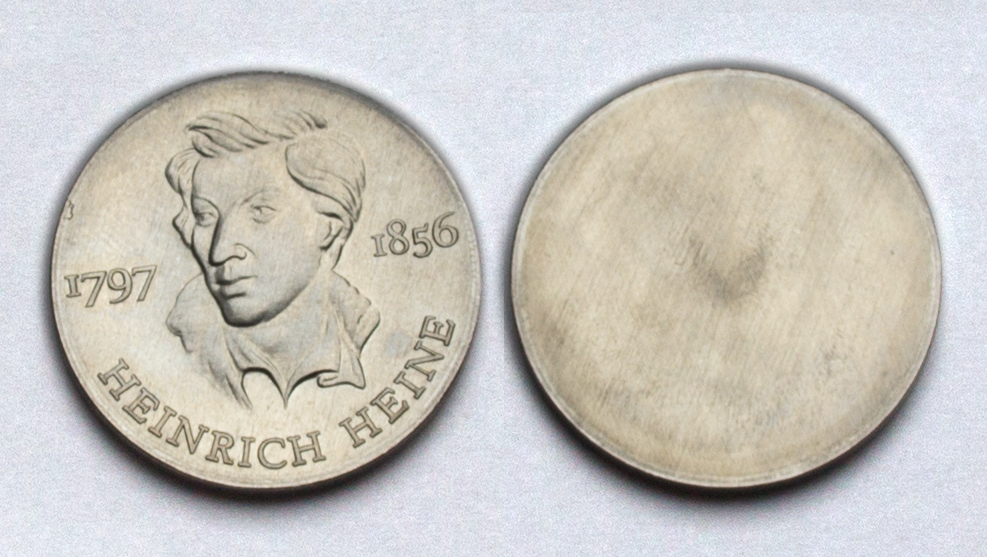  DDR ohne Jahr Heinrich Heine -- Einseitiger Aluabschlag -- stgl.   