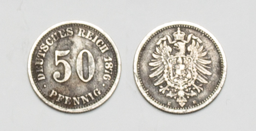  Kleinmünzen 50 Pfennig 1876 E   