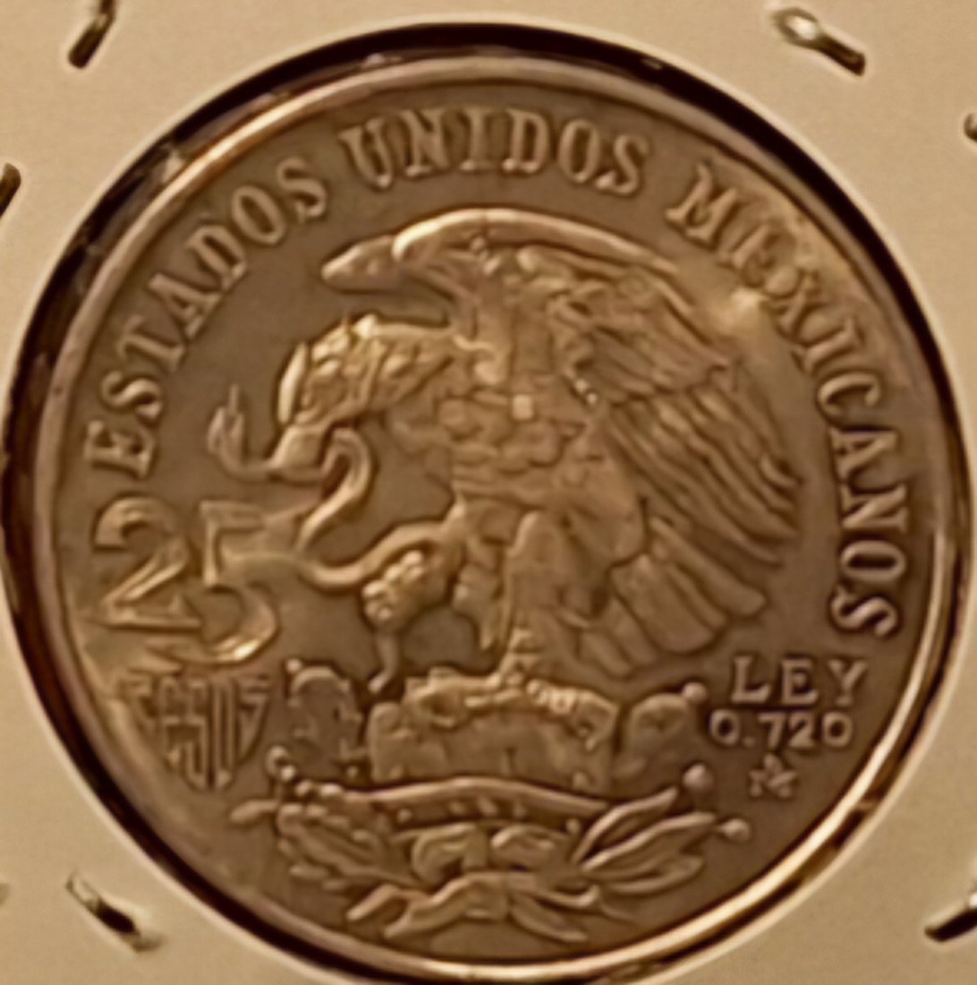 Mexiko, 25 Pesos, XIX Olympische Sommerspiele Mexiko 1968, Silber fein =16,2g Münzrahmen