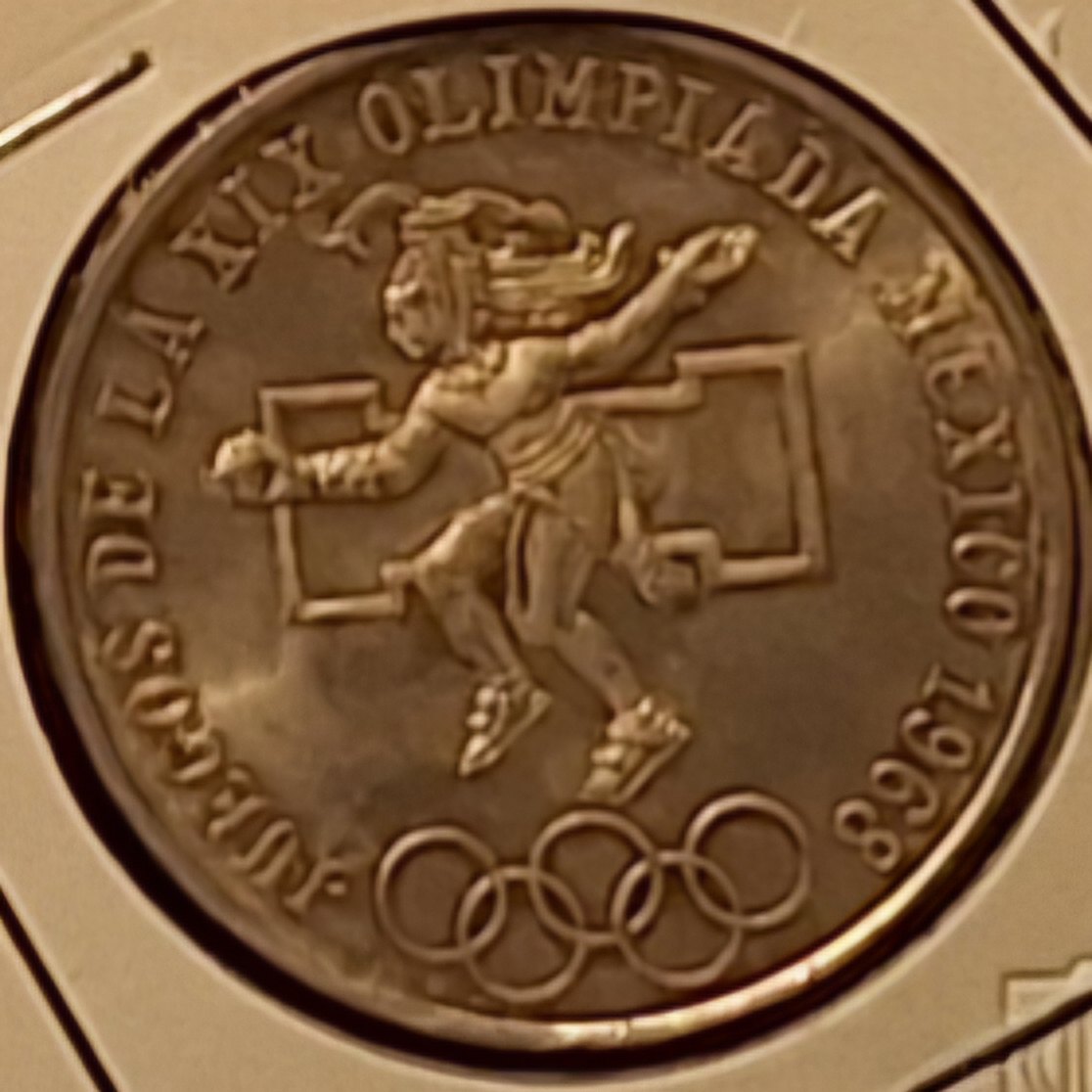  Mexiko, 25 Pesos, XIX Olympische Sommerspiele Mexiko 1968, Silber fein =16,2g Münzrahmen   