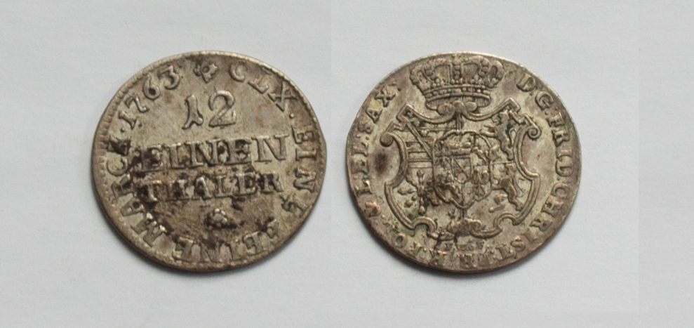  Sachsen-Albertinische Linie 1/12 Taler Friedrich Christian 1763 ss-vz   