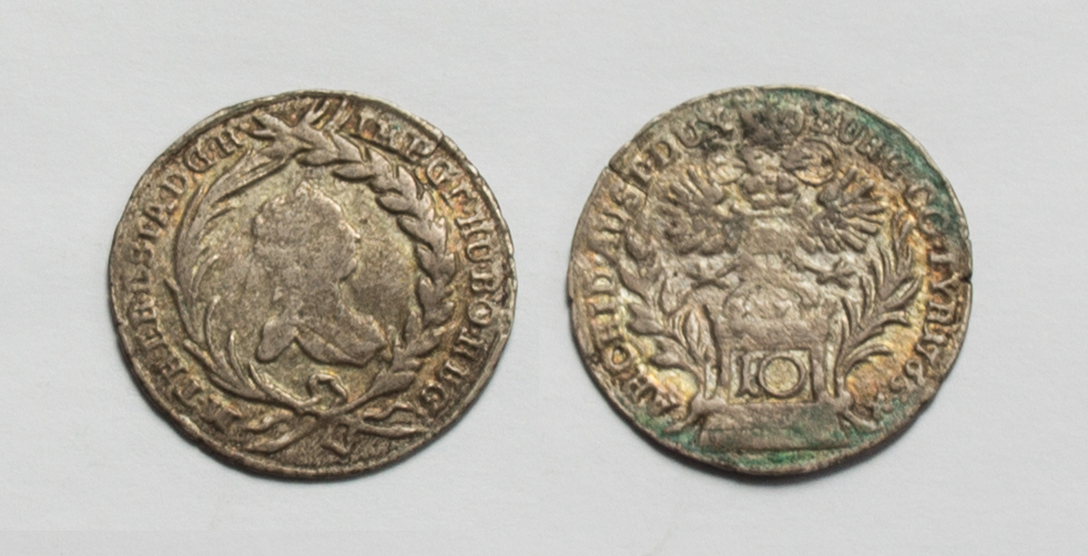  Österreich 10 Kreuzer 1765 G Maria Theresa, Günburg gutes ss   