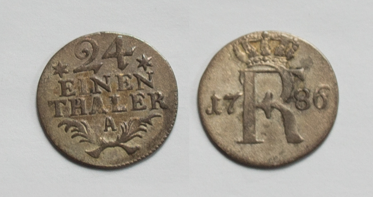  Brandenburg-Preussen 1/24 Taler 1786 A Friedrich II. 1740-1786 gutes vz.   