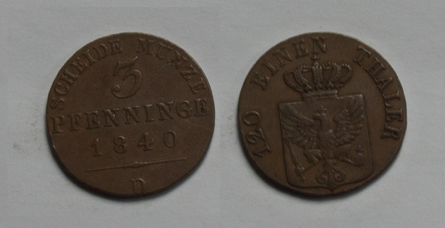  Brandenburg-Preussen 3 Pfennig 1840 D Friedrich Wilhelm II. 1797-1840 ss   