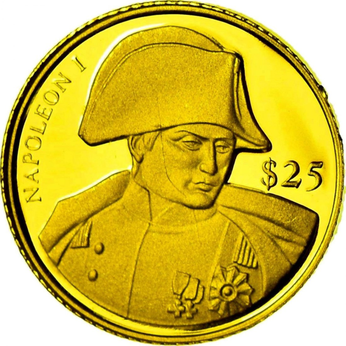  .999 Goldmünze - Liberia 25 Dollar 2000 / Napoleon   