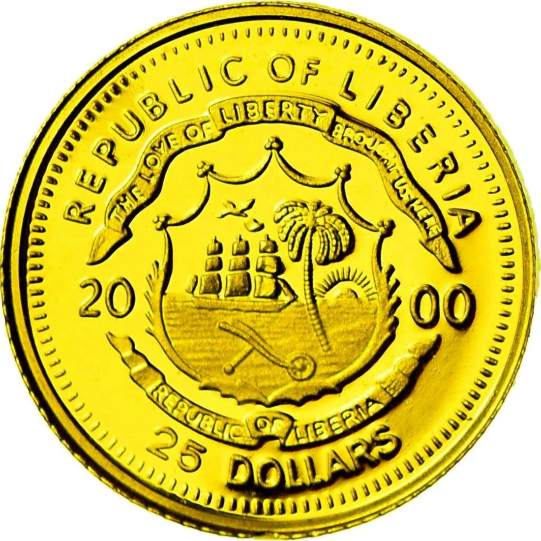  .999 Goldmünze - Liberia 25 Dollar 2000 / Napoleon   