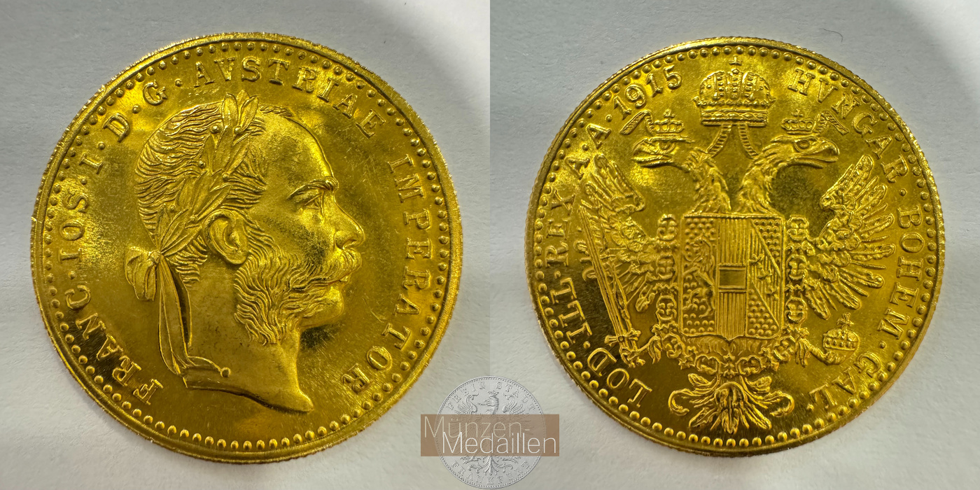  Österreich 1 Ducat Francis Joseph I 1915 (1872-1915) MM-Frankfurt KM#2267 Feingold: 3,44g   