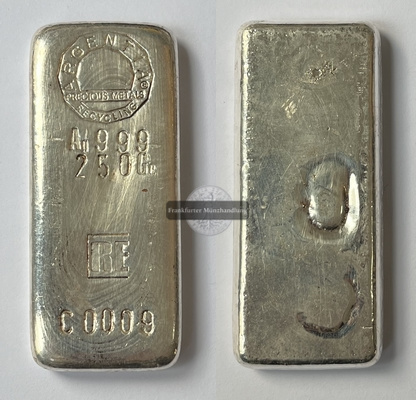  Argentia Precious Metals Recycling Silberbarren FM-Frankfurt Feinsilber: 250g   