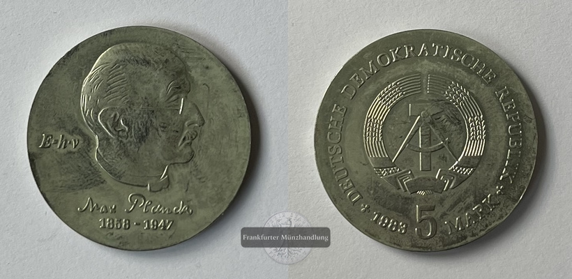  Deutschland DDR 5 Mark 1983 Max Planck KM#91 FM-Frankfurt   