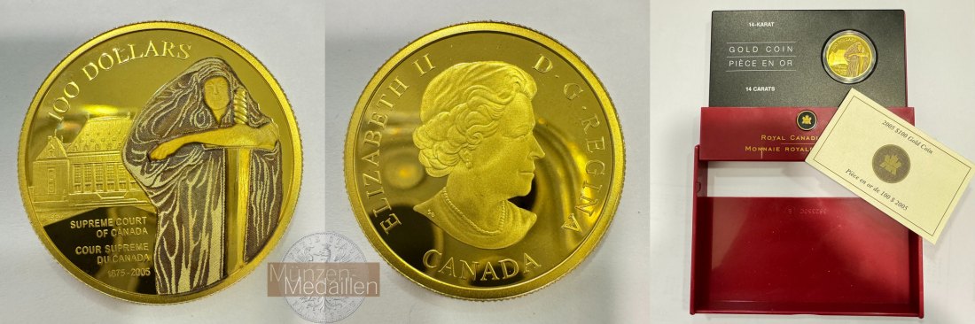  Kanada 100 Dollars (Supreme Court of Canada) 2005 MM-Frankfurt KM#593 Feingold: 7g   