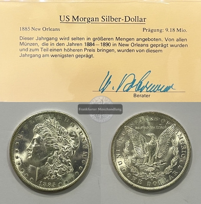  USA.  1 Dollar 1885 O Morgan-Type. KM#110  FM-Frankfurt Feinsilber: 24,05g   