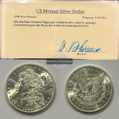  USA.  1 Dollar 1898 O Morgan-Type. KM#110  FM-Frankfurt Feinsilber: 24,05g   