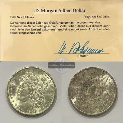  USA.  1 Dollar 1902 O Morgan-Type. KM#110  FM-Frankfurt Feinsilber: 24,05g   