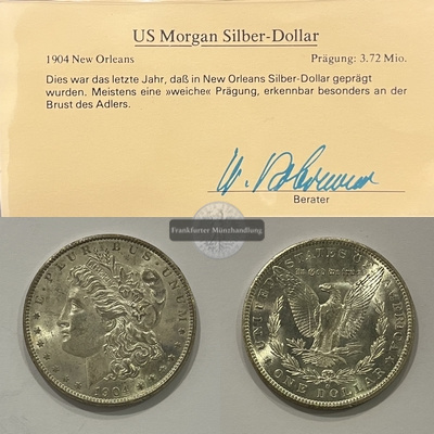  USA.  1 Dollar 1904 O Morgan-Type. KM#110  FM-Frankfurt Feinsilber: 24,05g   