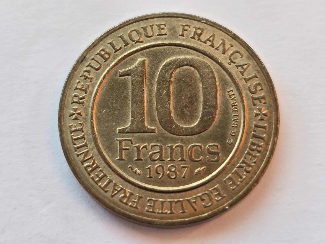  Frankreich 10 Franc Sondermünze - Hugh Capet 1987 VZ   
