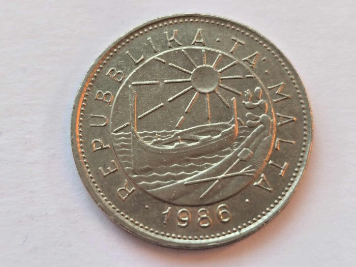 Malta 25 Cent 1986 Umlauf   
