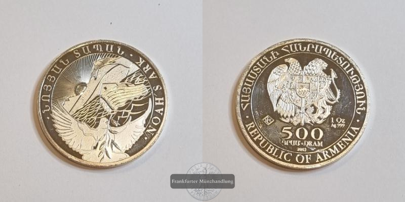  Armenien 500 Dram 2013 Noah's Ark  FM-Frankfurt Feinsilber: 31,1 g   