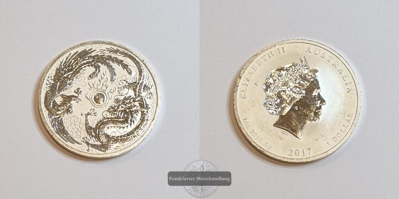  Australien 1 Dollar Dragon and Phoenix 2017 (2017-18) FM-Frankfurt KM#2869 Feinsilber: 31,1g   