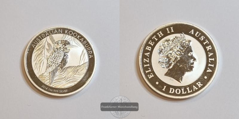  Australien 1 Dollar 2014 Kookaburra FM-Frankfurt KM#2117 Feinsilber: 31,07g   