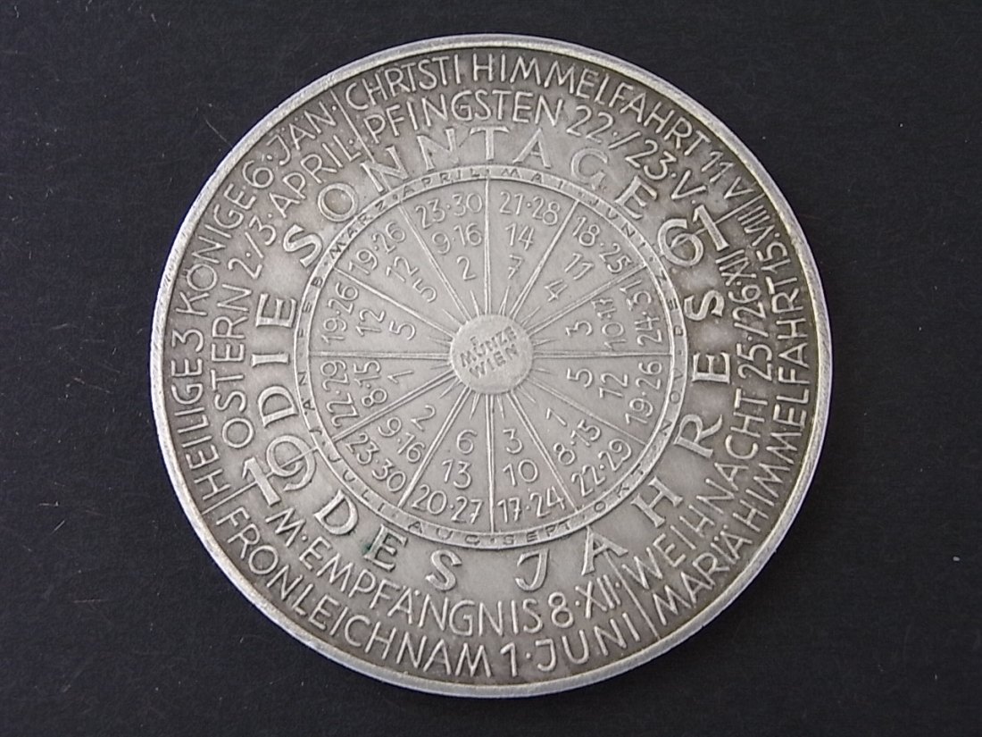  Kalendermedaille Münze Wien 1961 vzgl 40mm   