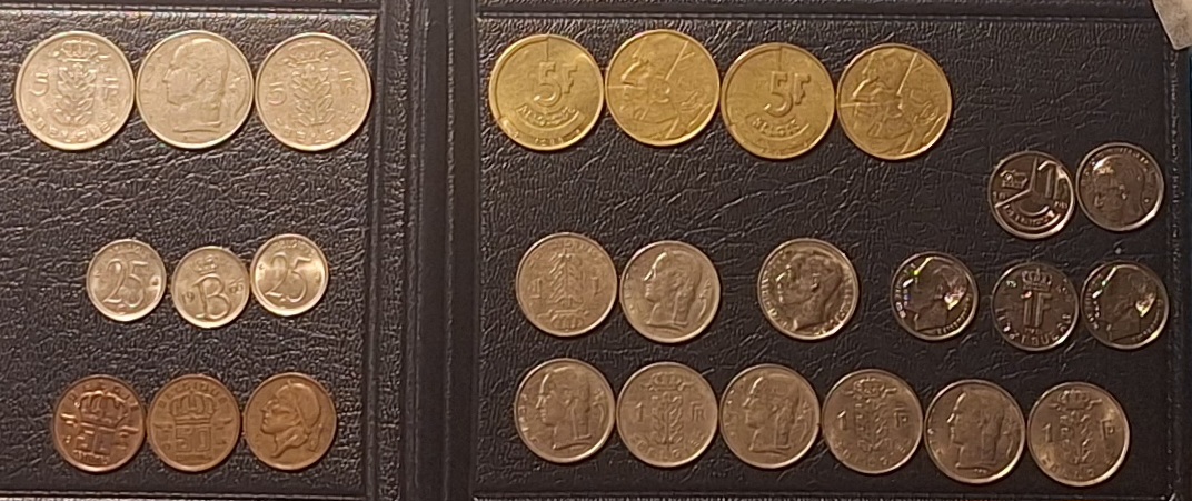  Belgien, 25 Ct's-5 Franc-Lot 103g alle außer Kurs 1/2 Startpreis ansonsten wird Kiloware   