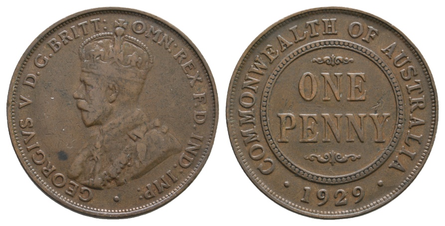  Ausland; Australien; one Penny 1929   