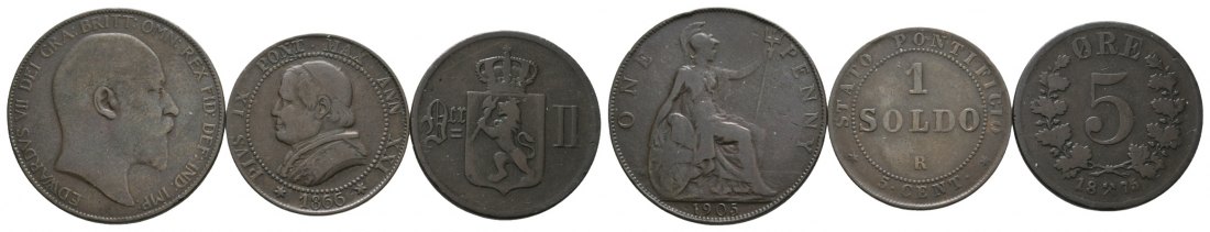  Ausland; Lot Kleinmünzen (3 Stück)   