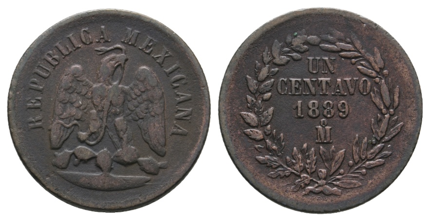  Ausland; Mexiko; 1 Centavo 1889   