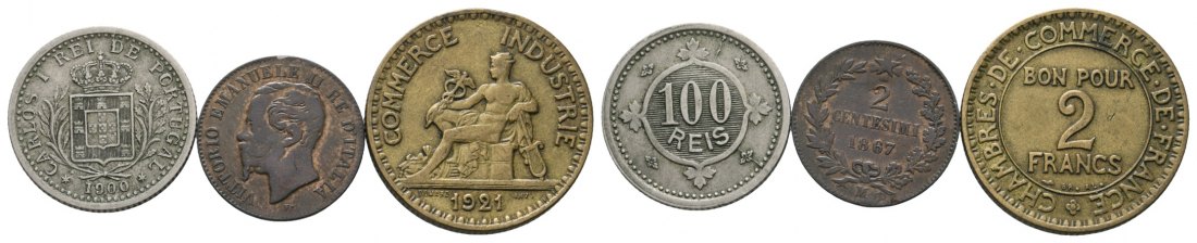  Ausland; Lot Kleinmünzen (3 Stück)   