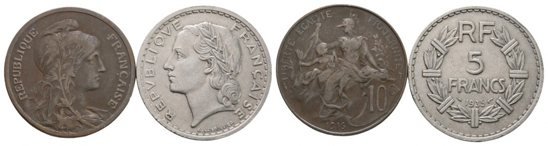  Ausland; Frankreich; 2 Kleinmünzen   