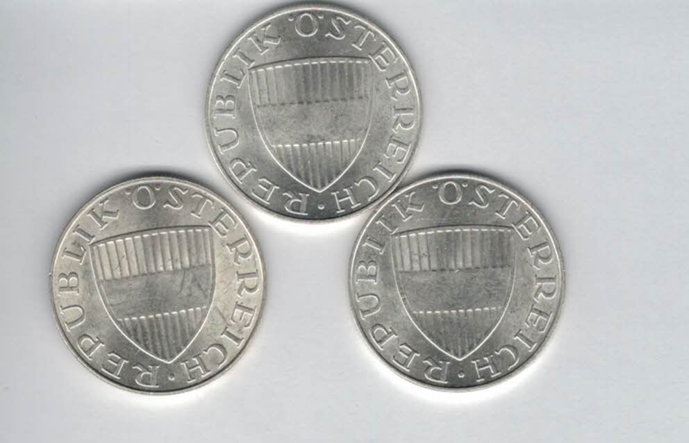  10 Schilling 1965 1966 1968 Ag silber á 4,8g fein Österreich 2. Republik Spittalgold9800 (4785)   