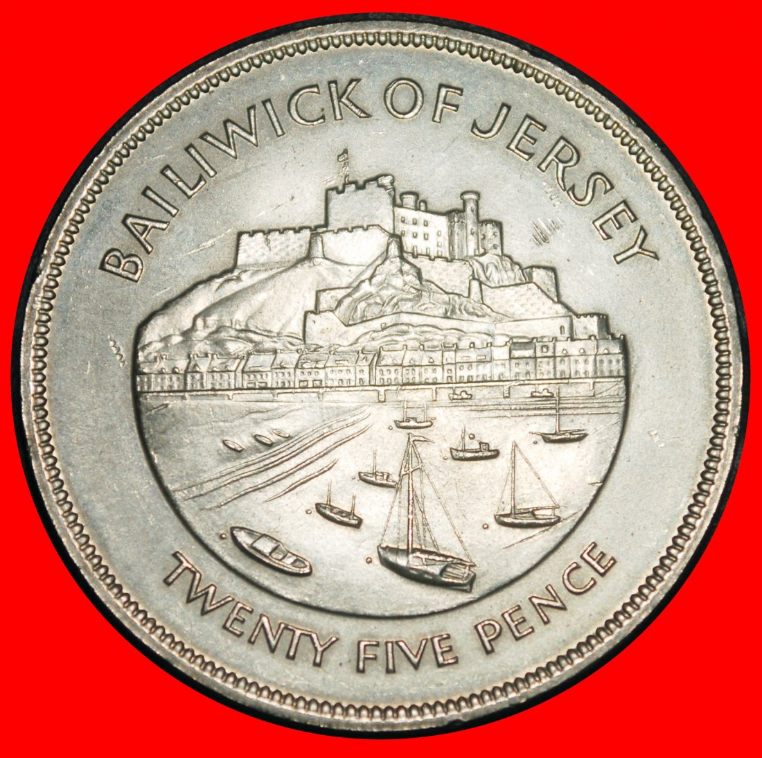 Ⰶ GROSSBRITANNIEN (1983-1988): JERSEY ★25 PENCE 1952 1977 SCHIFF CROWN! ELISABETH II★OHNE VORBEHALT!