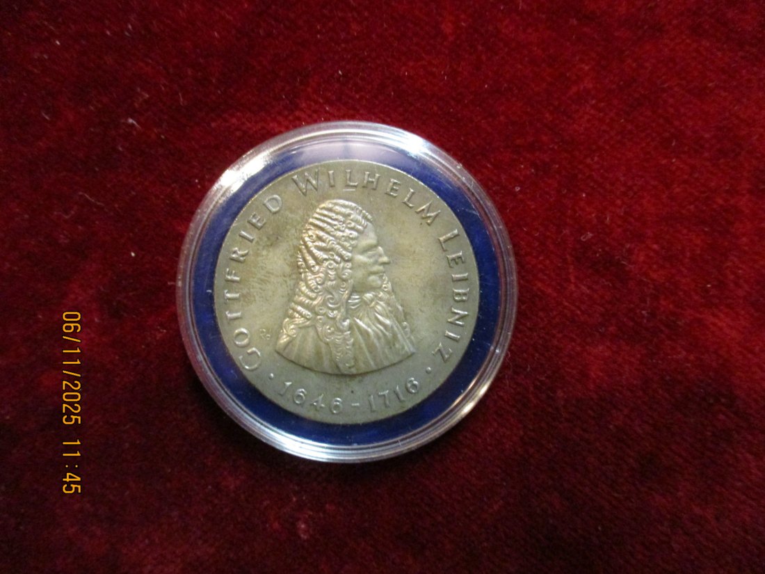  20 Mark DDR 1966 G.W. Leibniz 800er Silber 20,9 Gramm   