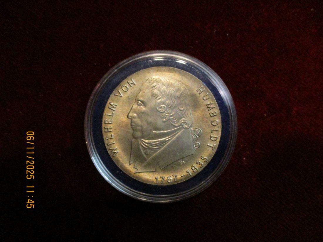  20 Mark DDR 1967 Wilhelm von Humboldt 800er Silber 20,9 Gramm   