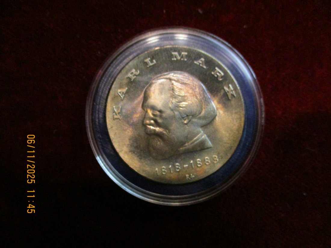 20 Mark DDR 1968 Karl Marx 800er Silber 20,9 Gramm   