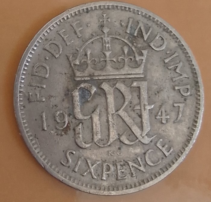  6 PENCE CIRCULATED COIN ..GKVI..1947   