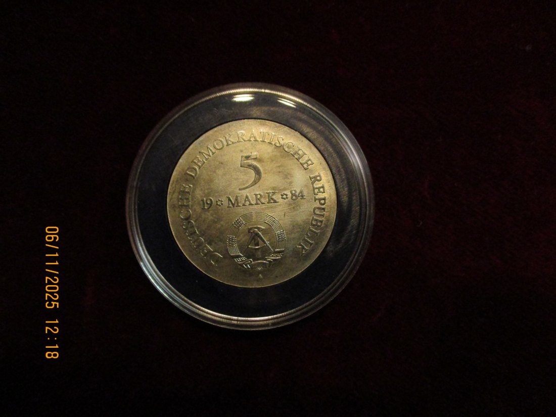  5 Mark DDR 1984 A. Freiherr von Lützow Metall: (K-N-Zk) Gewicht: 12,2 Gramm   