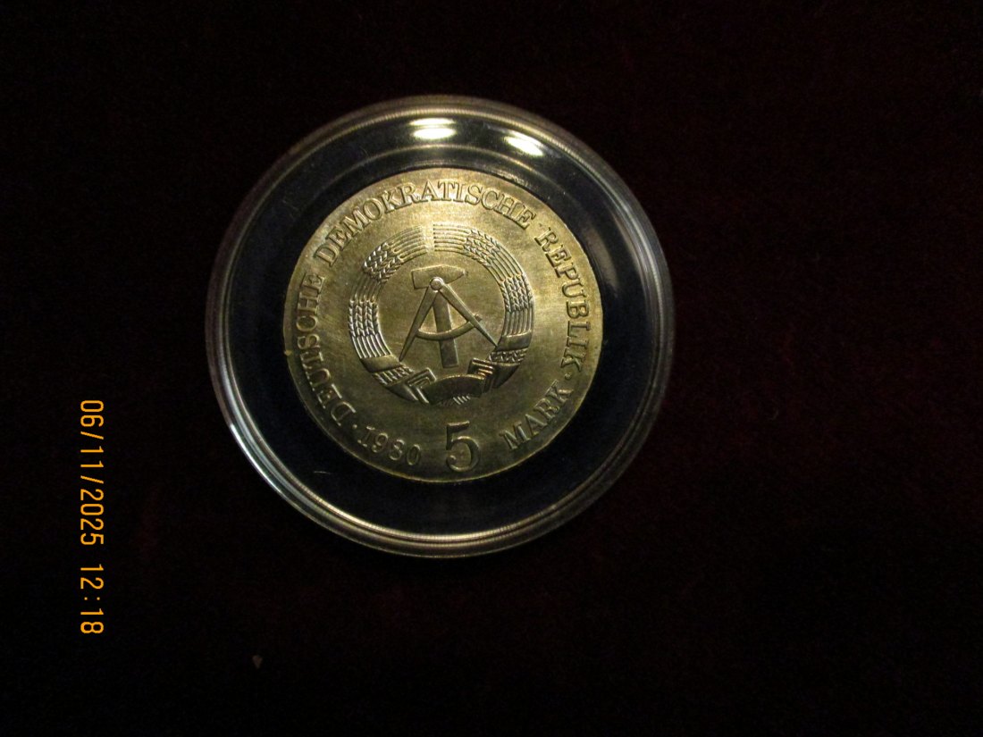  5 Mark DDR 1980 A. von Menzel Metall: (K-N-Zk) Gewicht: 12,2 Gramm   