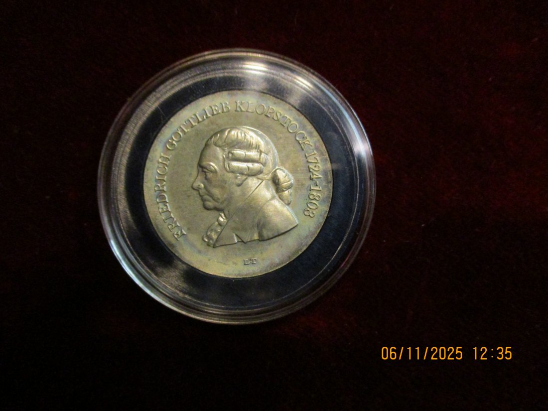  5 Mark DDR 1978 F.G. Klopstock Metall: (K-N-Zk) Gewicht: 12,2 Gramm   
