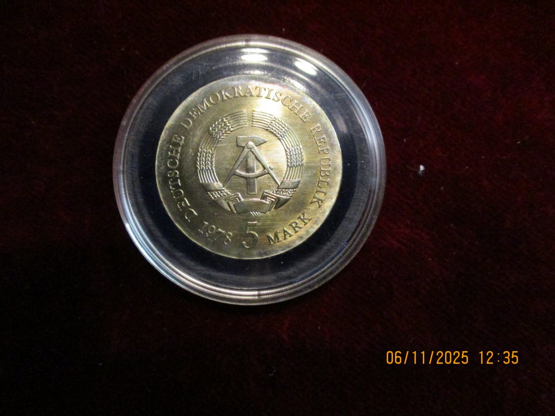  5 Mark DDR 1978 F.G. Klopstock Metall: (K-N-Zk) Gewicht: 12,2 Gramm   
