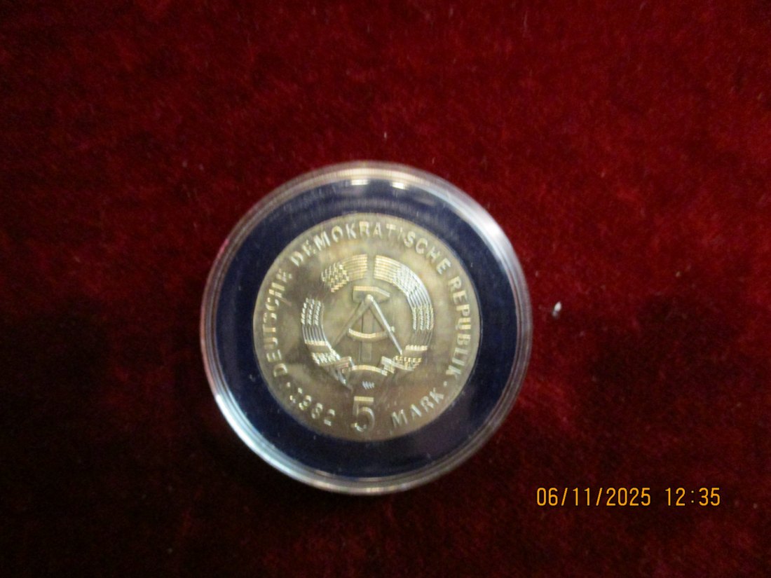  5 Mark DDR 1982 F. Fröbel Metall: (K-N-Zk) Gewicht: 12,2 Gramm   