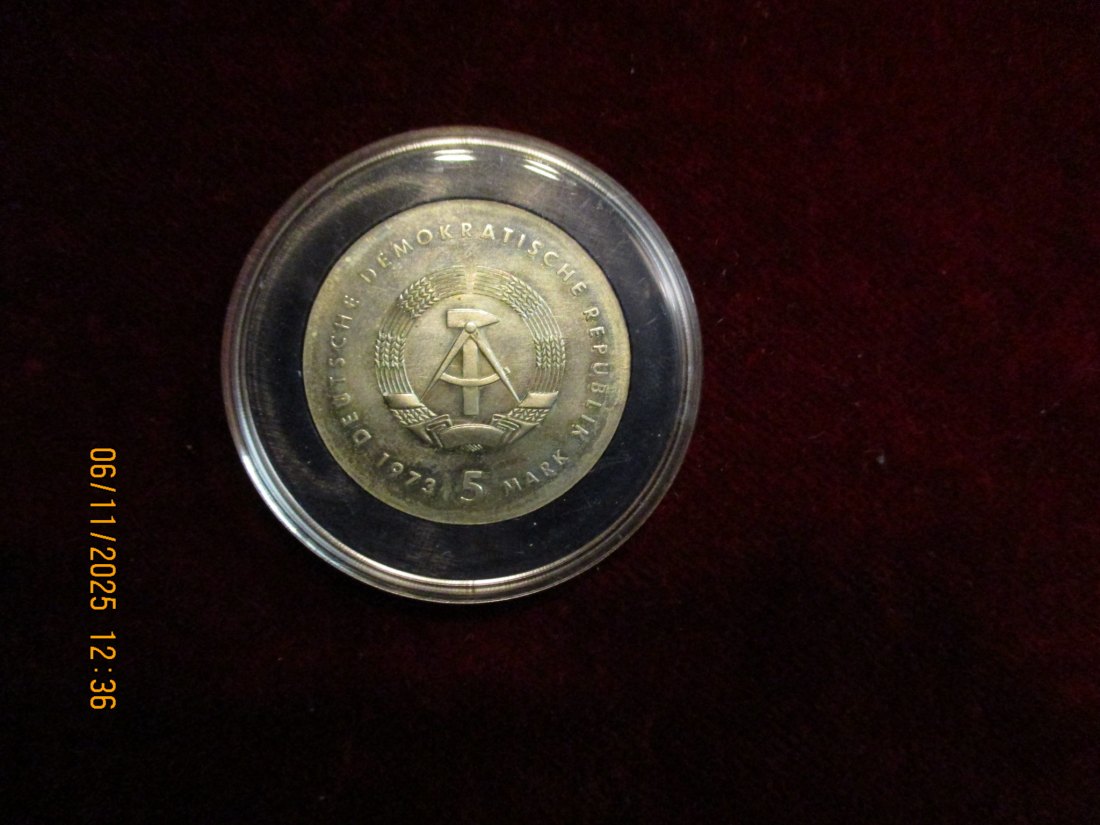  5 Mark DDR 1973 Otto Lilienthal Metall: (K-N-Zk) Gewicht: 12,2 Gramm   