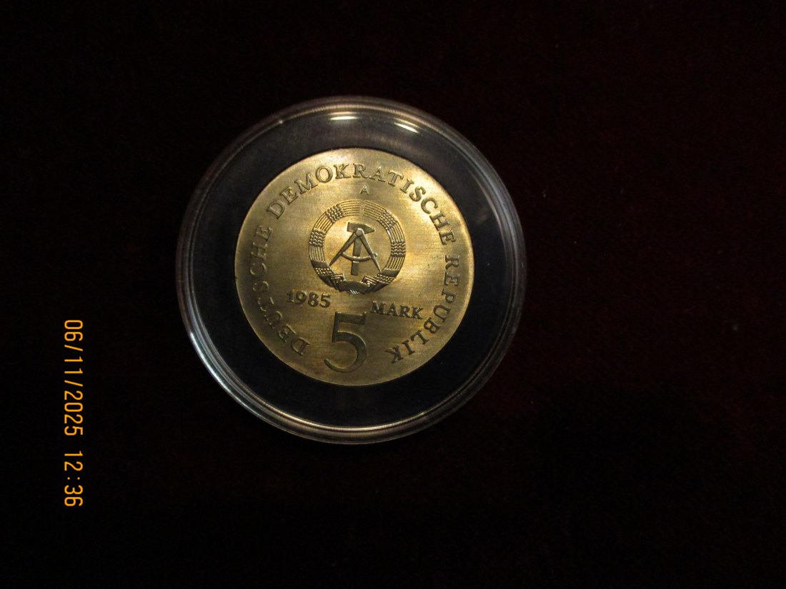  5 Mark DDR 1985 Caroline Neuber Metall: (K-N-Zk) Gewicht: 12,2 Gramm   
