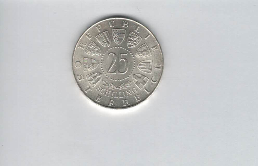  25 Schilling 1957 800 Jahre Mariazell 10,4g fein Ag Gedenkmünze Österreich Spittalgold9800 (04588/3)   