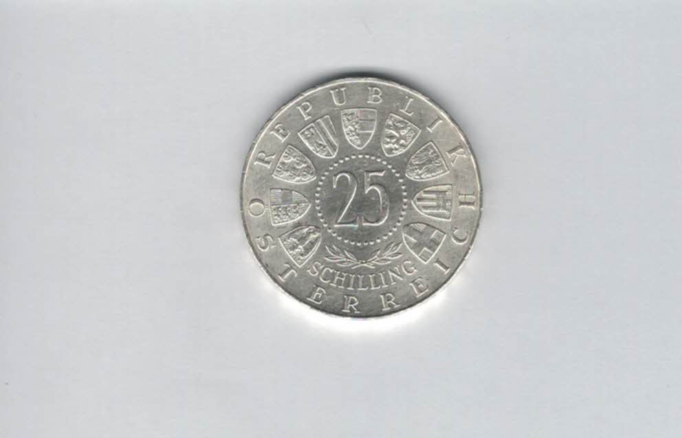  25 Schilling 1958 Carl Auer von Welsbach silber 10,4g fein Österreich Spittalgold9800 (4588/4)   