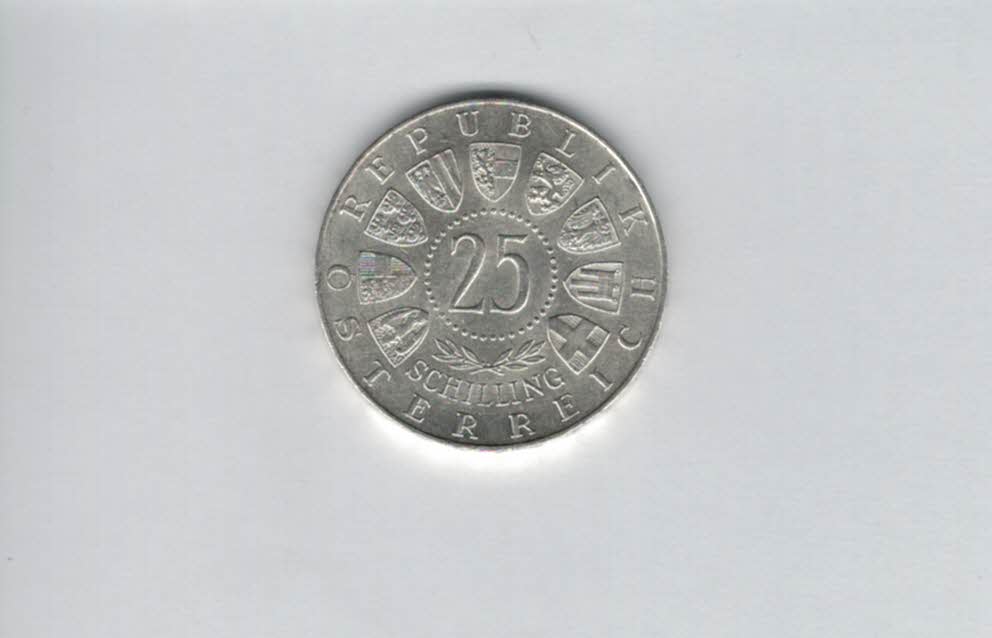  25 Schilling 1963 Prinz Eugen von Savoyen silber 10,4g fein Österreich Spittalgold9800 (04588/9)   